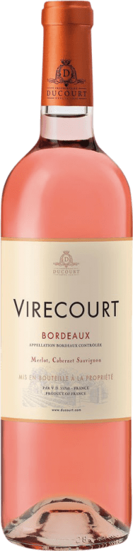 8,95 € 免费送货 | 玫瑰酒 Francois Passaga Château de Virecourt Rosé A.O.C. Bordeaux 波尔多 法国 Merlot, Cabernet Sauvignon 瓶子 75 cl