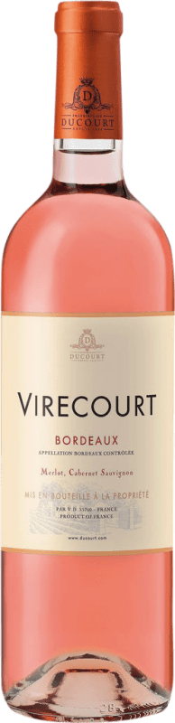 10,95 € Бесплатная доставка | Розовое вино Francois Passaga Château de Virecourt Rosé — Розе A.O.C. Bordeaux Бордо Франция Merlot — Мерло, Cabernet Sauvignon — Каберне Совиньон Бутылка 75 cl