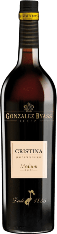 21,95 € Free Shipping | Fortified Wine González Byass Cristina Medium Dry D.O. Jerez-Xérès-Sherry Andalusia Spain Nebbiolo, Palomino Fino Bottle 75 cl