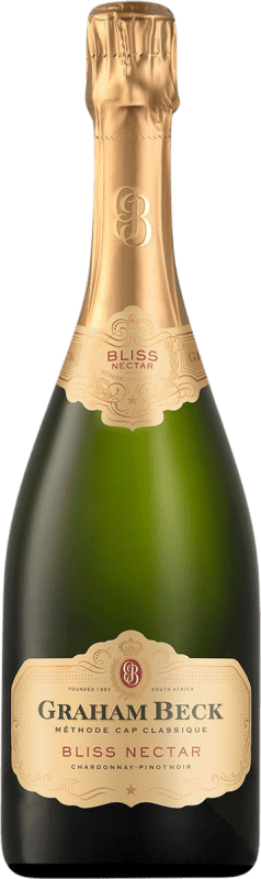 23,95 € Бесплатная доставка | Белое игристое Graham Beck Cap Classique Bliss Nectar W.O. Western Cape Western Cape South Coast Южная Африка Pinot Black, Chardonnay бутылка 75 cl