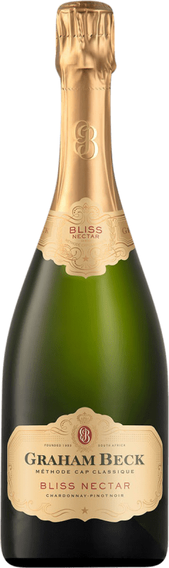 23,95 € Free Shipping | White Sparkling Wine Graham Beck Bliss Nectar Classic W.O. Western Cape Western Cape South Coast South Africa Pinot Noir, Chardonnay 75 cl