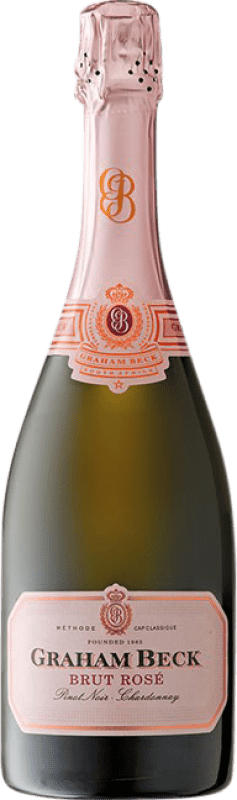 19,95 € Envio grátis | Espumante rosé Graham Beck Cap Classique Rosé Brut W.O. Western Cape Western Cape South Coast África do Sul Pinot Preto, Chardonnay Garrafa 75 cl