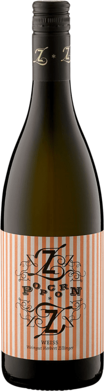 13,95 € Envío gratis | Vino blanco Herbert Zillinger Popcorn Naturwein Cuvée Weiss Bio-Dynamisch D.A.C. Weinviertel Austria Pinot Blanco, Grüner Veltliner, Welschriesling Botella 75 cl