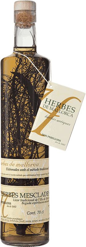 21,95 € Kostenloser Versand | Kräuterlikör Dos Perellons Hierbas Mezcladas Balearen Spanien Flasche 70 cl