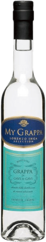 26,95 € Envio grátis | Aguardente Grappa Inga D.O.C.G. Cortese di Gavi Piemonte Itália Cortese Garrafa Medium 50 cl