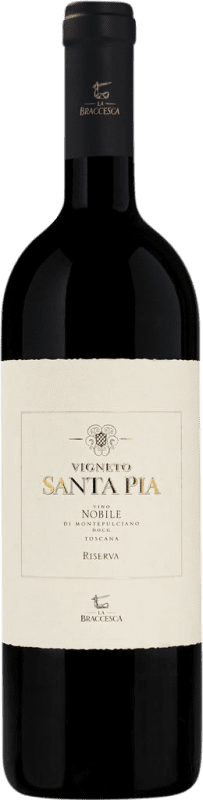 61,95 € Бесплатная доставка | Красное вино La Braccesca Santa Pia Резерв D.O.C.G. Vino Nobile di Montepulciano Италия Prugnolo Gentile бутылка 75 cl