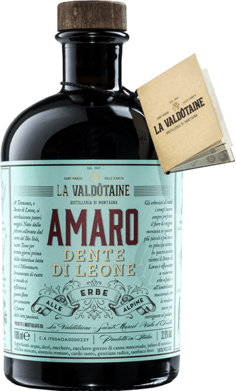 42,95 € Envío gratis | Aperitivo Bitter La Valdôtaine Amaro Dente di Leone Italia Botella 1 L