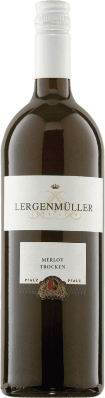 10,95 € 免费送货 | 红酒 Lergenmüller 干 Q.b.A. Pfälz 普法尔茨 德国 Merlot 瓶子 1 L