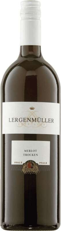 10,95 € Free Shipping | Red wine Lergenmüller Dry Q.b.A. Pfälz Pfälz Germany Merlot Bottle 1 L