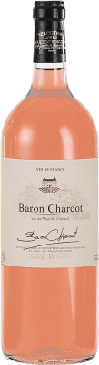 7,95 € 免费送货 | 玫瑰酒 Les Vins de Saint Saturnin Baron Charcot Rosé I.G.P. Vin de Pays de l'Hérault 法国 Grenache, Cinsault 瓶子 1 L