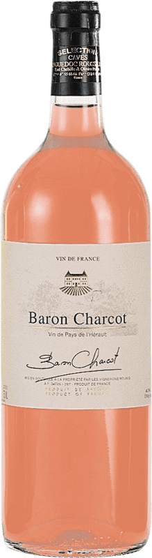 13,95 € 送料無料 | ロゼワイン Les Vins de Saint Saturnin Baron Charcot Rosé — ロゼ I.G.P. Vin de Pays de l'Hérault フランス Garnacha — グルナッシュ, Cinsault — サンソー 1 L