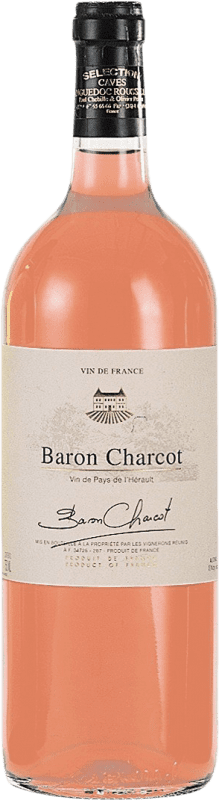 7,95 € 免费送货 | 玫瑰酒 Les Vins de Saint Saturnin Baron Charcot Rosé I.G.P. Vin de Pays de l'Hérault 法国 Grenache, Cinsault 瓶子 1 L