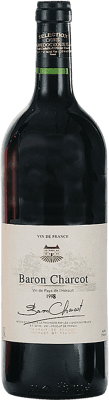 7,95 € Бесплатная доставка | Красное вино Les Vins de Saint Saturnin Baron Charcot Rouge I.G.P. Vin de Pays de l'Hérault Франция Syrah, Grenache, Carignan бутылка 1 L