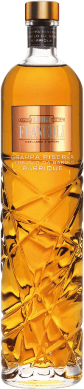 51,95 € Envío gratis | Grappa Luigi Francoli Sorsi di Luce Barrel Aged — Envejecido en Barrica, Reserva Italia Nebbiolo 70 cl