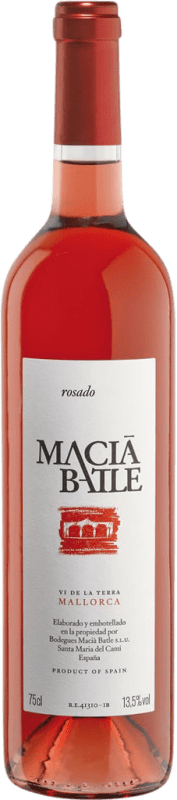 9,95 € 免费送货 | 桃红葡萄酒 Macià Batle I.G.P. Vi de la Terra de Mallorca 巴利阿里群岛 西班牙 Syrah — 西拉, Cabernet Sauvignon — 赤霞珠, Callet — 卡列特, Mantonegro — 曼托内格罗 瓶装 75 cl