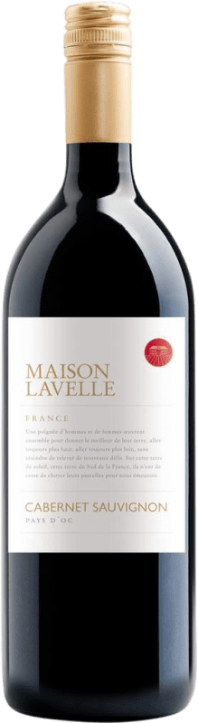 7,95 € Kostenloser Versand | Rotwein Maison Lavelle I.G.P. Vin de Pays d'Oc Languedoc-Roussillon Frankreich Cabernet Sauvignon Flasche 1 L