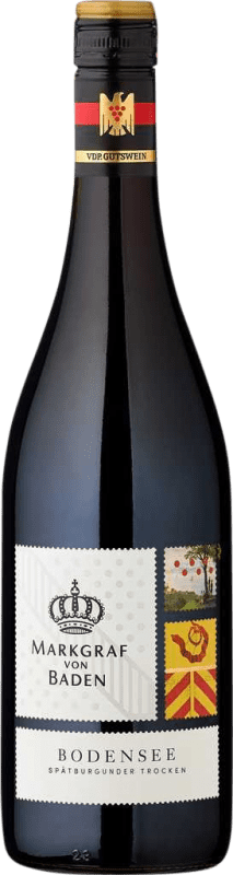 10,95 € 免费送货 | 红酒 Markgraf von Baden Bodensee 干 V.D.P. Gutswein Baden 德国 Pinot Black 瓶子 75 cl