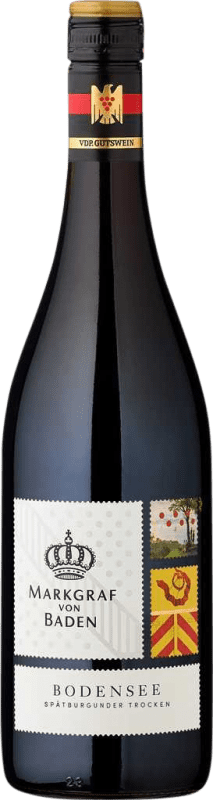 10,95 € Spedizione Gratuita | Vino Rosso Markgraf von Baden Bodensee Trocken — Secco VDP Gutswein — Vino di Tenuta Baden Germania Pinot Nero Bottiglia 75 cl
