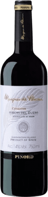 12,95 € Kostenloser Versand | Rotwein Marqués de Pluma D.O. Ribera del Duero Kastilien und León Spanien Tempranillo Flasche 75 cl