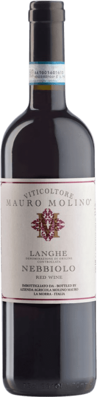 24,95 € Envío gratis | Vino tinto Mauro Molino D.O.C. Langhe Piemonte Italia Nebbiolo Botella 75 cl