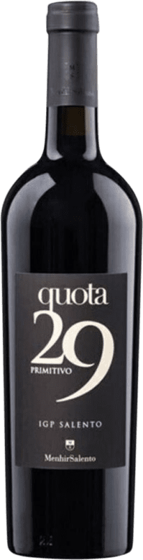 11,95 € Бесплатная доставка | Красное вино MenhirSalento Quota 29 I.G.T. Salento Италия Primitivo — Примитиво Бутылка 75 cl