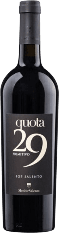 11,95 € Kostenloser Versand | Rotwein MenhirSalento Quota 29 I.G.T. Salento Italien Primitivo Flasche 75 cl