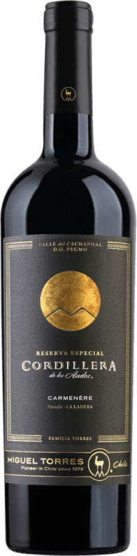 21,95 € Spedizione Gratuita | Vino rosso Miguel Torres Cordillera I.G. Valle del Cachapoal Chile Carmenère Bottiglia 75 cl