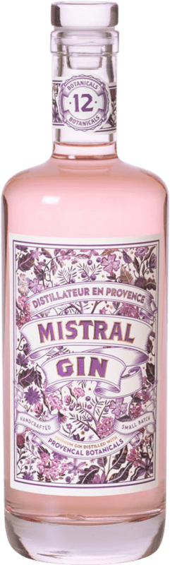 28,95 € Free Shipping | Genever Gin Mistral France Medium Bottle 50 cl Botanicals
