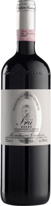 32,95 € 免费送货 | 红酒 Monchiero Carbone Srü D.O.C.G. Roero 皮埃蒙特 意大利 Nebbiolo 瓶子 75 cl