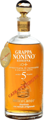 Aguardente Grappa Nonino Antica Cuvée Cask Strength Barrique Gereift Merlot, Schioppettino e Cabernet Reserva 5 Anos 70 cl