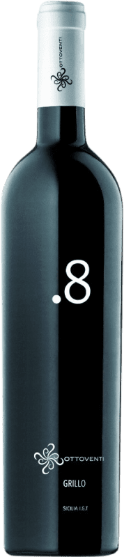 10,95 € Envio grátis | Vinho branco Ottoventi Punto 8 D.O.C. Sicilia Sicília Itália Grillo Garrafa 75 cl