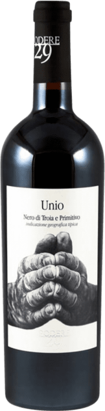 17,95 € Kostenloser Versand | Rotwein Podere 29 Unio Nero di Troia Primitivo I.G.T. Puglia Apulien Italien Nebbiolo, Nero di Troia Flasche 75 cl