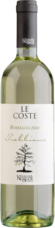 7,95 € Бесплатная доставка | Белое вино Poderi dal Nespoli Le Coste D.O.C. Trebbiano di Romagna Италия Nebbiolo, Trebbiano бутылка 75 cl