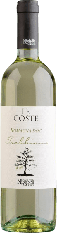 7,95 € Envío gratis | Vino Blanco Poderi dal Nespoli Le Coste D.O.C. Trebbiano di Romagna Italia Nebbiolo, Trebbiano 75 cl