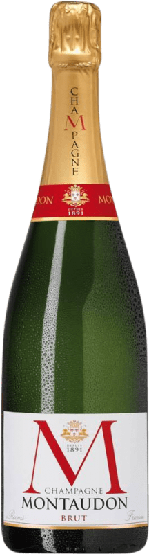 46,95 € Бесплатная доставка | Белое игристое вино Reims. Montaudon Brut — брют A.O.C. Champagne шампанское Франция Pinot Noir — Пино Нуар, Chardonnay — Шардоне, Pinot Meunier — Пино Менье 75 cl