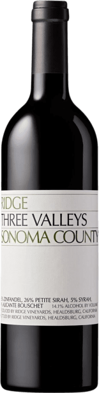 65,95 € Envio grátis | Vinho tinto Ridge Three Valleys I.G. California California Estados Unidos Syrah, Petite Syrah, Zinfandel, Alicante Bouschet Garrafa 75 cl