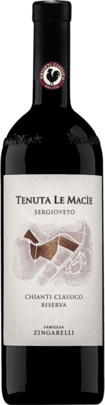 42,95 € Envío gratis | Vino tinto Rocca delle Macìe Ser Gioveto Classico Reserva D.O.C.G. Chianti Classico Italia Sangiovese Botella 75 cl