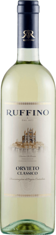 12,95 € Spedizione Gratuita | Vino bianco Ruffino Classico D.O.C. Orvieto Italia Nebbiolo, Grechetto Bottiglia 75 cl