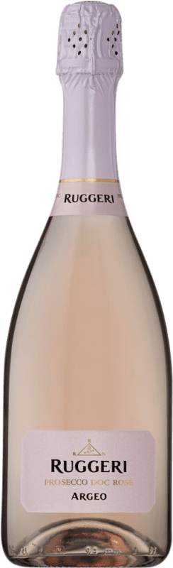19,95 € Бесплатная доставка | Розовое игристое вино Ruggeri Argeo Brut — брют Rosé — Розе D.O.C. Prosecco Фриули-Венеция-Джулия Италия Nebbiolo — Неббиоло, Glera — Глера 75 cl