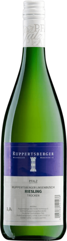 8,95 € Envío gratis | Vino blanco Ruppertsberger Linsenbusch Seco Q.b.A. Pfälz Pfälz Alemania Riesling Botella 1 L