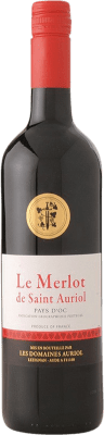 10,95 € Spedizione Gratuita | Vino rosso Saint Auriol I.G.P. Vin de Pays d'Oc Linguadoca-Rossiglione Francia Merlot Bottiglia 75 cl