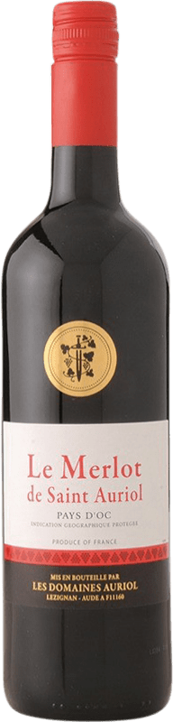 10,95 € Free Shipping | Red wine Saint Auriol I.G.P. Vin de Pays d'Oc Languedoc-Roussillon France Merlot Bottle 75 cl