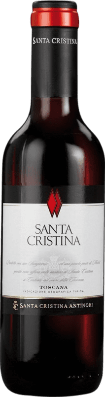 6,95 € 送料無料 | 赤ワイン Santa Cristina I.G.T. Toscana Marcas イタリア Merlot — メルロー, Cabernet Sauvignon — カベルネ・ソーヴィニヨン, Sangiovese — サンジョヴェーゼ, Nebbiolo — ネッビオーロ ハーフボトル 37 cl