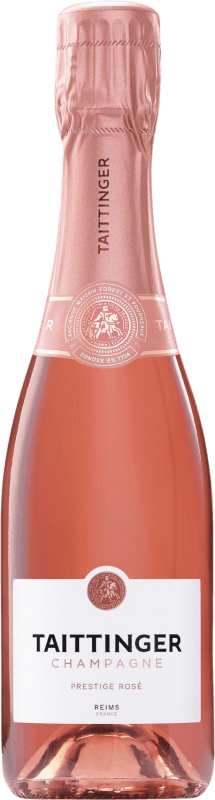 36,95 € Envio grátis | Espumante rosé Taittinger Prestige Rosé Brut A.O.C. Champagne Champagne França Pinot Preto, Chardonnay Meia Garrafa 37 cl