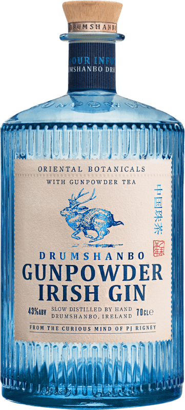 34,95 € 免费送货 | 金酒 Drumshanbo Gunpowder Gin 爱尔兰 瓶子 70 cl