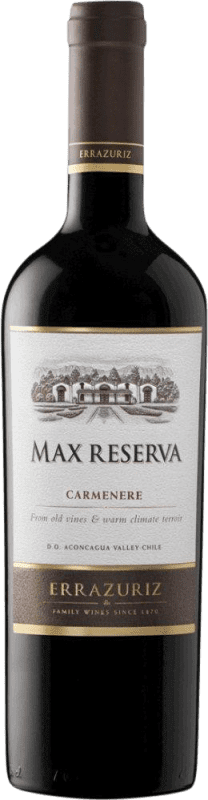 19,95 € Бесплатная доставка | Красное вино Viña Errazuriz Max Резерв I.G. Valle del Aconcagua Долина Аконкагуа Чили Carmenère бутылка 75 cl