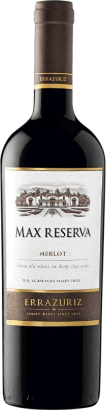 23,95 € Free Shipping | Red wine Viña Errazuriz Max Reserve I.G. Valle del Aconcagua Aconcagua Valley Chile Merlot Bottle 75 cl