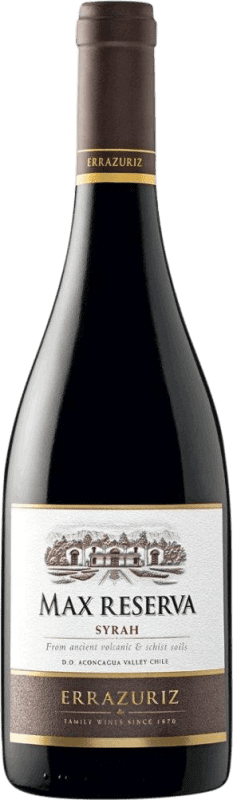 17,95 € Free Shipping | Red Wine Viña Errazuriz Max Reserve — Aged I.G. Valle del Aconcagua Aconcagua Valley Chile Syrah — Shiraz Bottle 75 cl