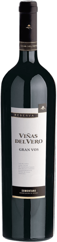 58,95 € Бесплатная доставка | Красное вино Viñas del Vero Gran Vos VDV D.O. Somontano Арагон Испания Merlot — Мерло, Cabernet Sauvignon — Каберне Совиньон Бутылка Магнум 1,5 L