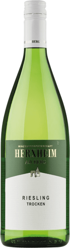 9,95 € Envio grátis | Vinho branco Herxheim am Berg Kobnert Seco Q.b.A. Pfälz Pfälz Alemanha Riesling Garrafa 1 L